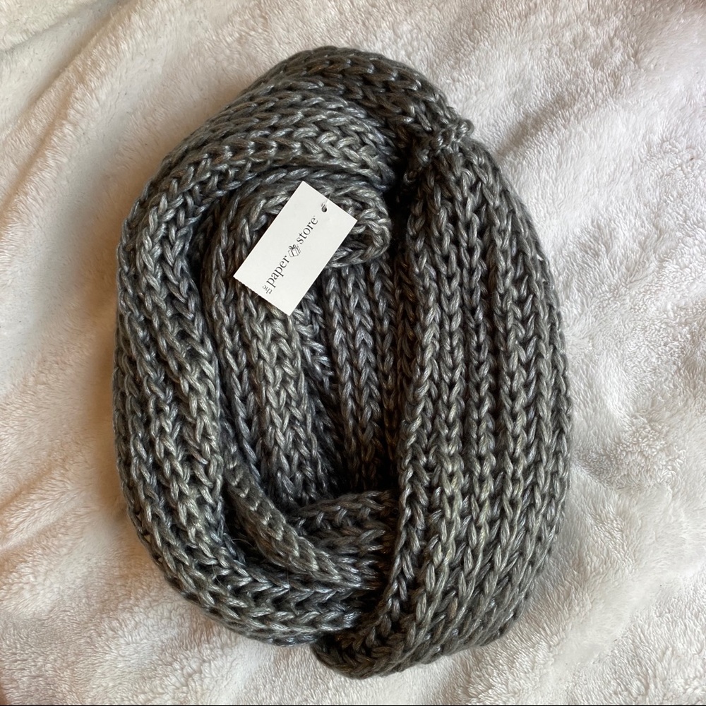 Grey/Silver Knit Infinity Scarf